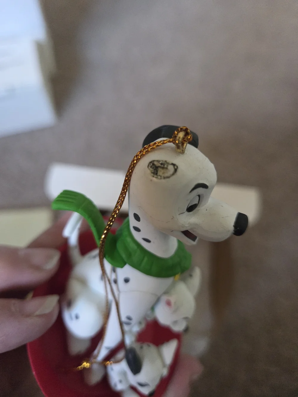 DISNEY Grolier 101 Dalmatians Christmas Ornament w/ Box #26231 105 Dogs Vintage